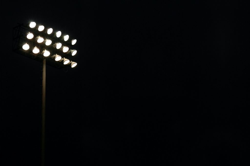 Sports Stadium Lights At Night